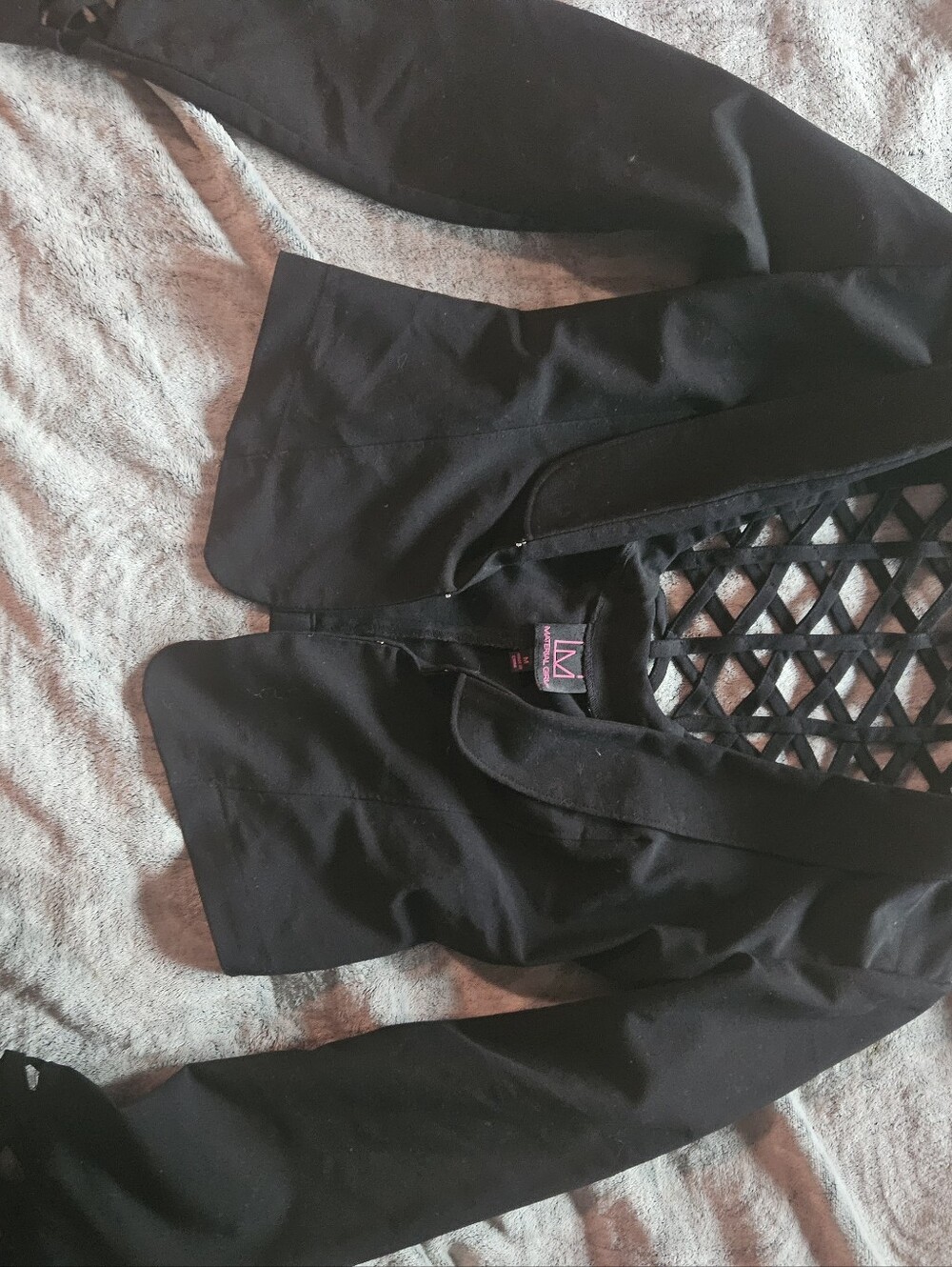 Material Girl Black Open-Front Cropped Blazer